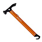 Hikemax Lightweight Outdoor Camping Hammer Aluminum Tent Hammer with Tent Stake Remover, 13-Ounce, Orange