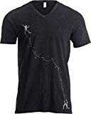 Rock Climber + Belayer | Rock Climbing Unisex Vintage Blend V-Neck T-Shirt-(Vneck,M)