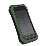 Solar Charger 10000mAh, Dual USB Ports Portable Solar Power Bank with 52 LED Flashlights Outdoor Emergency External Backup Power for iPhone, iPad,Samsung, Android and other Smart Devices (Green)