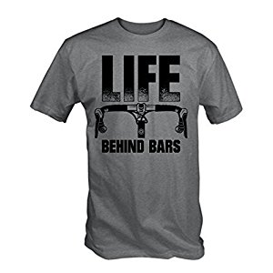 6TN Mens Life Behind Bars Funny Cycling T Shirt (Medium, Grey)