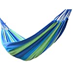 Buffalo Double Wide Hammock Cotton Fabric Travel Camping Hammock 2 Person 450lbs Blue/green/dark Blue