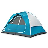 Camping Tent – 6 Person Dome Tent,Portable Foldable Waterproof Outdoor Festival Camping Dome Tent Kit (10′ x9′) ALPRANG (blue&white)