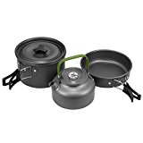 Terra Hiker Camping Cookware, Nonstick, Lightweight Pots, Pans with Mesh Set Bag for Backpacking, Hiking, Picnic