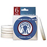 Armadillo Skin Finger Tape, Strong Cotton Athletic Tape for Grappling, Brazilian Jiu Jitsu (BJJ), Judo, Rock Climbing and MMA 0.3 in x 15 yds, 6 rolls per pack