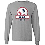 USA Ski Jumping Winter Sports Games Long Sleeve T Shirt – Large – Sport Grey 2018