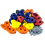 20 Deluxe Extra Large Assorted Rock Climbing Holds with Installation Hardware for up to 1″ Installation – Swing Set Accessories