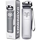 Best Sports Water Bottle – 32oz Large – Fast Flow, Flip Top Leak Proof Lid w/ One Click Open – Non-Toxic BPA Free & Eco-Friendly Tritan Co-Polyester Plastic (GRAY)