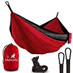 XL Double Parachute Camping Hammock – Tree Portable with Max lbs Breaking Capacity – Lightweight Carabiners and Ropes Included For Backpacking, Camping, Hiking, Travel, Beach, Yard, 125″ x 79″ 1000