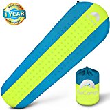 Extra Wide Long Sleeping Pad - Self Inflating Sleeping Camping Foam Inflatable Pad ? Comfortable Sleeping Mat ? Premium Camping Backpacking Hiking Mattress for Men and Women (Blue/Green)