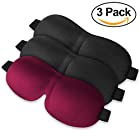 VCOO 3 Pack Sleep Mask, Super Soft, Lightweight & Comfortable Sleeping Mask Adjustable 3D Sleep Eye Mask for Sleeping, Airplane, Travel, Shift Work, Naps – Best Night Blindfold Eyeshade for Men Women