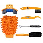 Oumers 6pcs Bike Bicycle Clean Brush Kit/ Cleaning Tools for Bike Chain/Crank/Tire/Sprocket Cycling Corner Stain Dirt Clean, Fit All Bike