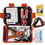 11 Items Compact Emergency Survival Kit Bundle. Multi-Purpose Outdoor Everyday Portable Survival Gear for Camping Traveling Hiking Biking Climbing Hunting Lightweight Inexpensive Ultra Compact