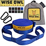 Wise Owl Outfitters Talon Hammock Straps – Combined 20 Ft Long, 38 Loops W/ 2 Carabiners – Easily Adjustable, Tree Friendly Must Have Gear For Camping Hammocks Like Eno Blue