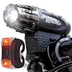 Blitzu Gator USB Rechargeable Bike Light Set POWERFUL Lumens Bicycle Headlight FREE TAIL LIGHT, LED Front and Back Rear Lights Easy To Install for Kids Men Women Road Cycling Safety Flashlight 320